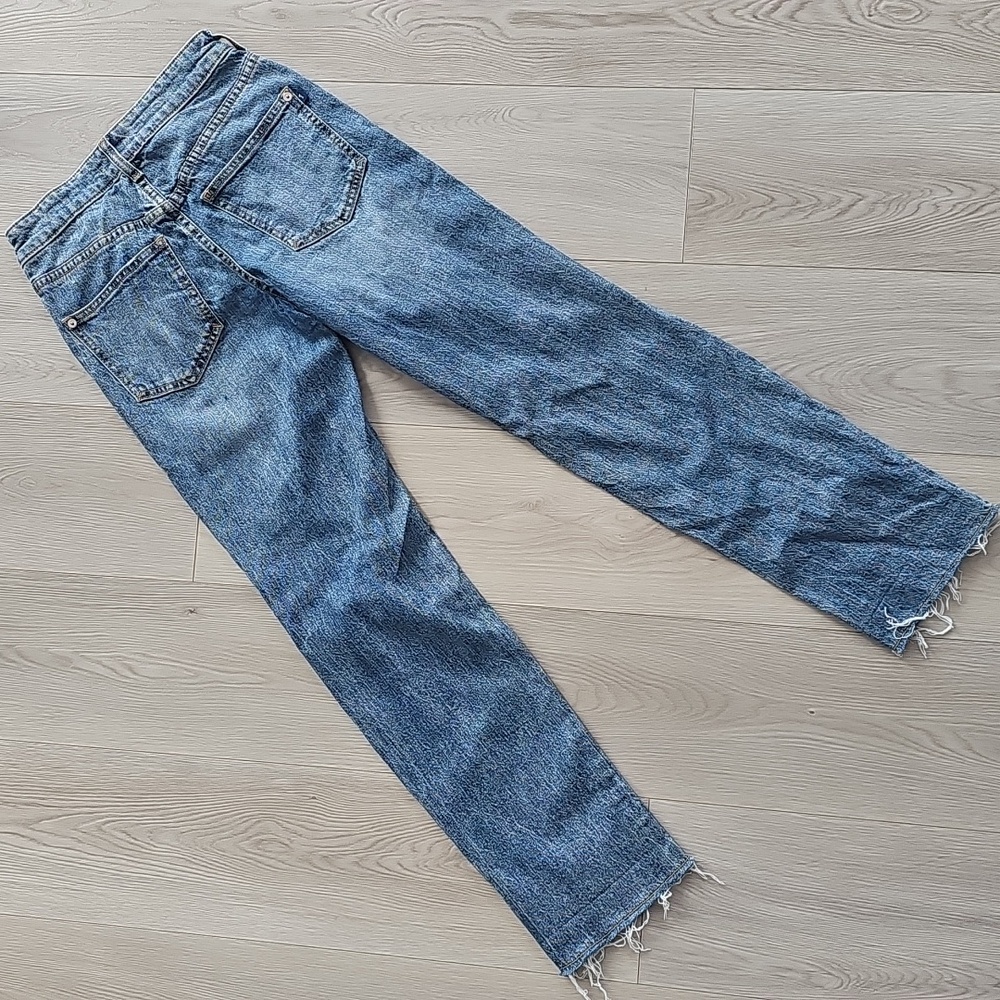 Anthropologie Pilcro The Vintage Straight Distressed Denim High Rise Jeans Sz 25 - Picture 7 of 16